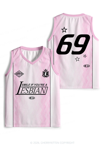 Smile If You Are Lesbian Pride Y2K Sport Jersey Tank Cherrykitten