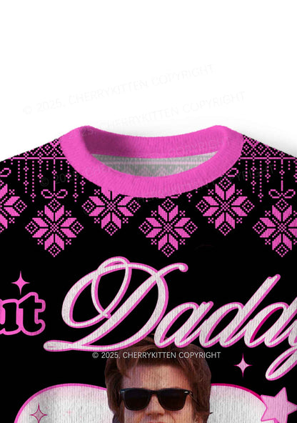 Daddy I Love Him Y2K Christmas Knit Sweatshirt Cherrykitten