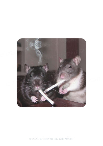 Smoking Rats Y2K Soft Magnetic Refrigerator Magnet Cherrykitten