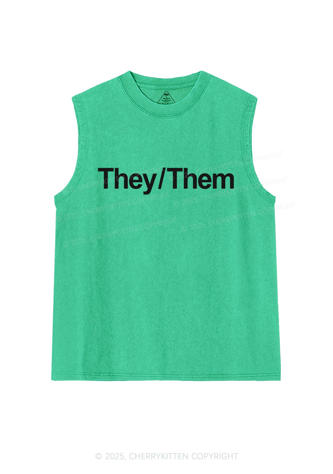 They Or Them Pride Y2K Washed Muscle Tank Cherrykitten