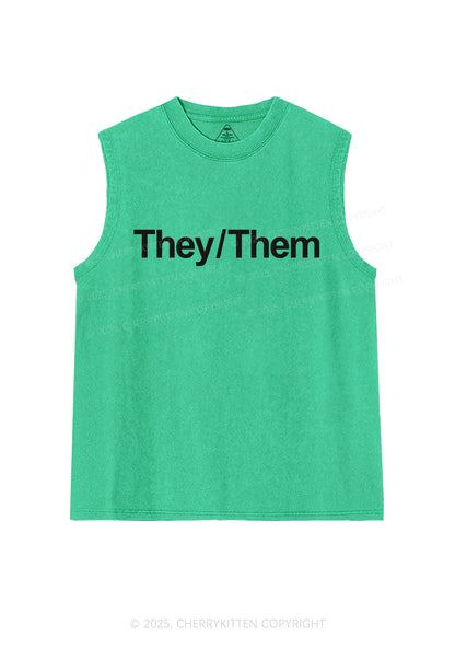 They Or Them Pride Y2K Washed Muscle Tank Cherrykitten