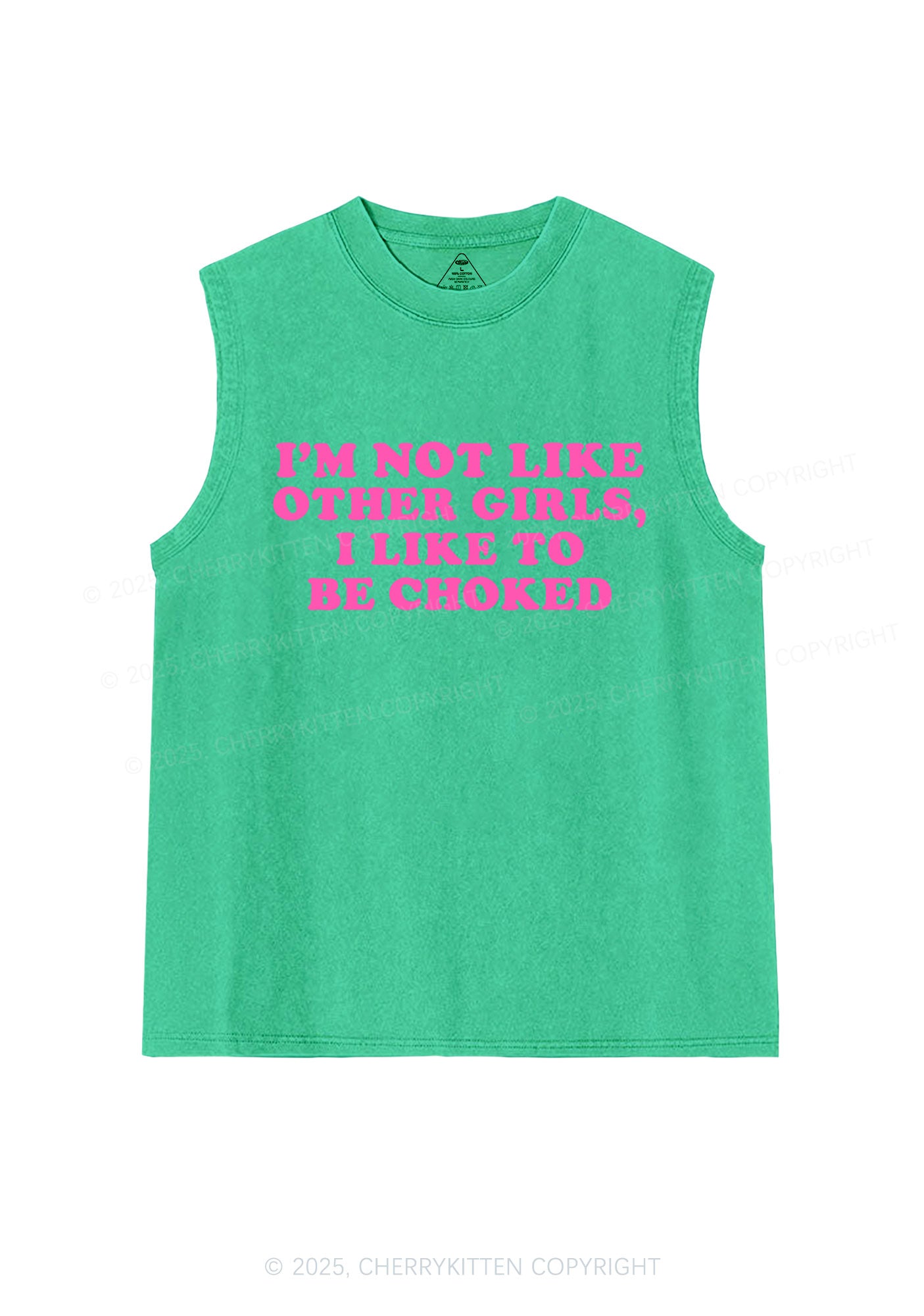 I Like To Be Choked Y2K Washed Muscle Tank Cherrykitten