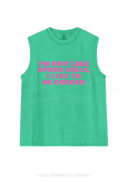 I Like To Be Choked Y2K Washed Muscle Tank Cherrykitten