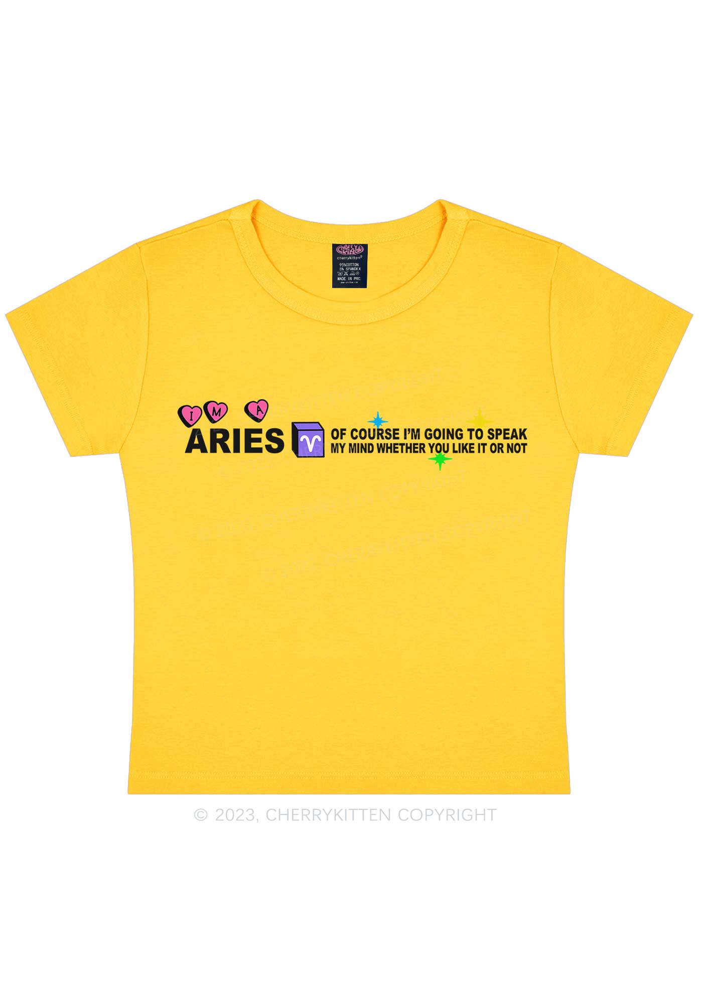 I'm A Aries Y2K Baby Tee Cherrykitten