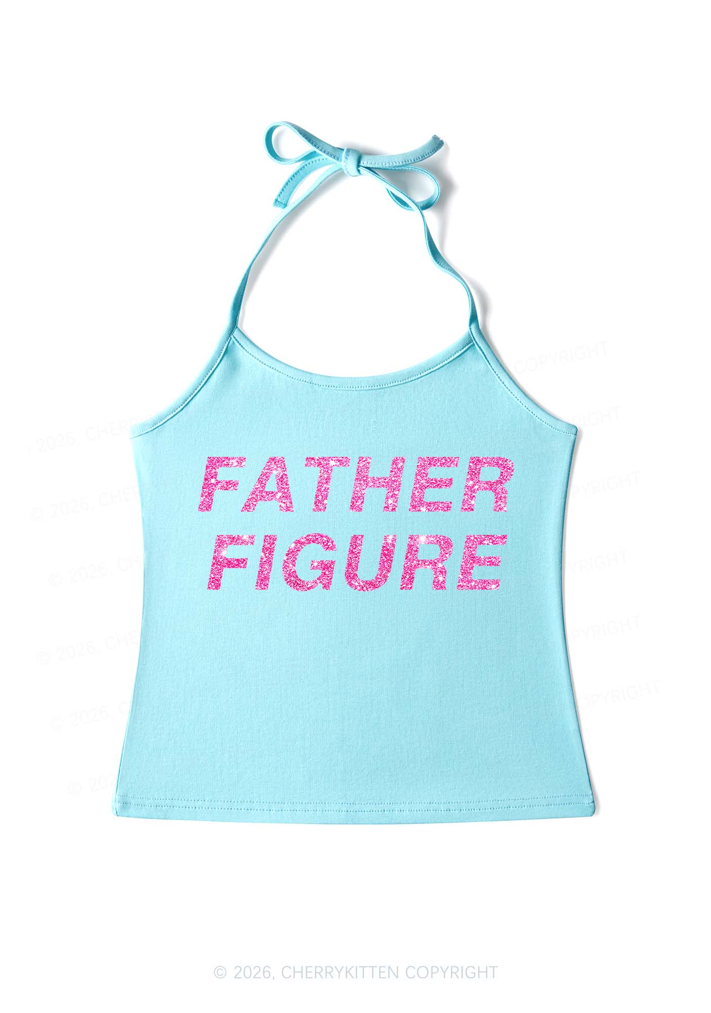Glitter Father Figure Y2K Halter Neck Cami Cherrykitten