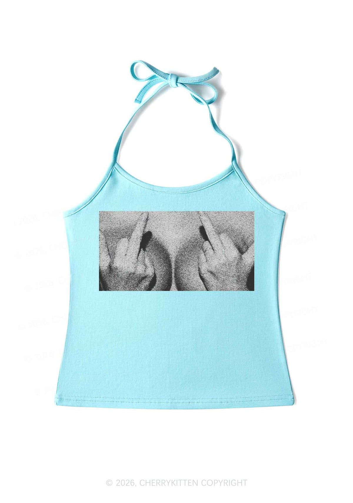 Middle Finger Bxxbs Y2K Halter Neck Cami Cherrykitten