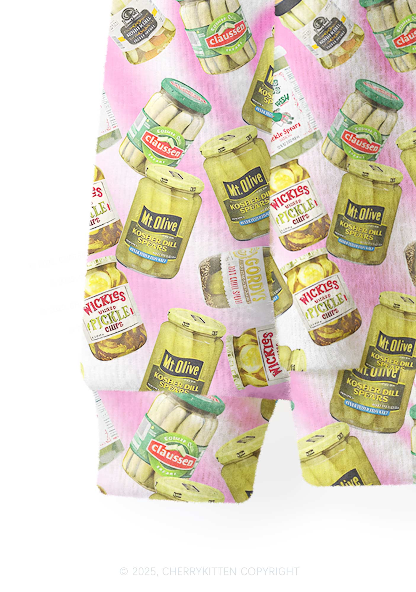 Yellow Canned Pickles Y2K Christmas Cardigan Knit Sweatshirt Cherrykitten