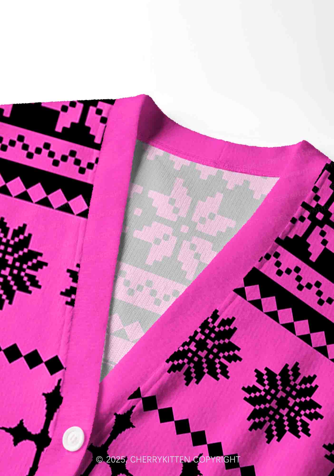 U Can Pick Ur Daddy Y2K Christmas Cardigan Knit Sweatshirt Cherrykitten