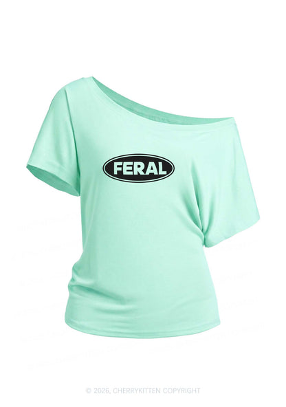 Feral Y2K Off Shoulder Tee Cherrykitten