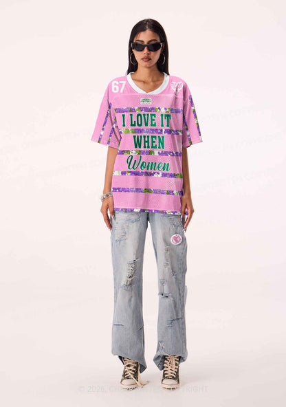 I Love It When Women Pride Y2K Sport Jersey Shirts Cherrykitten
