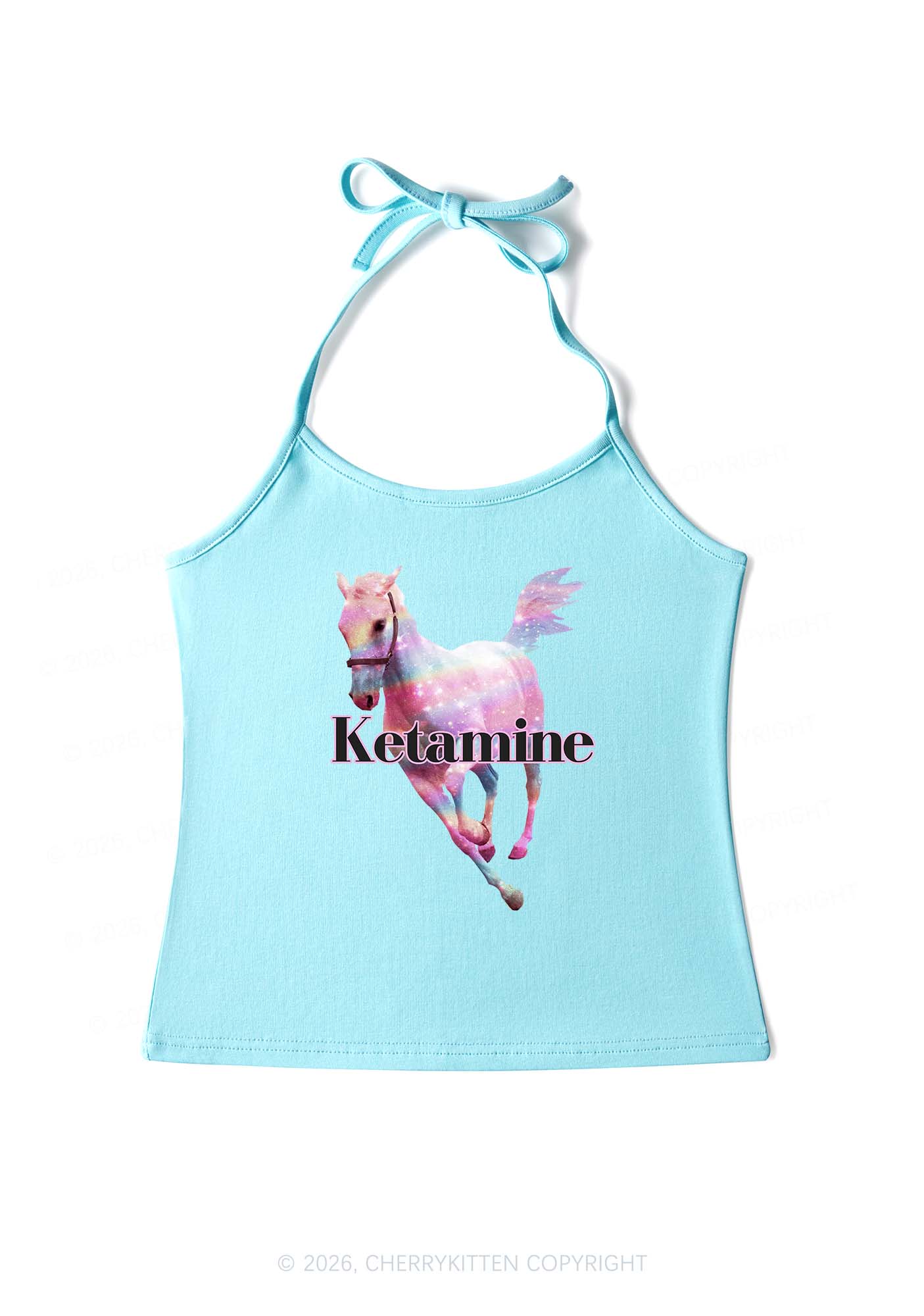 Pink Horse Y2K Halter Neck Cami Cherrykitten