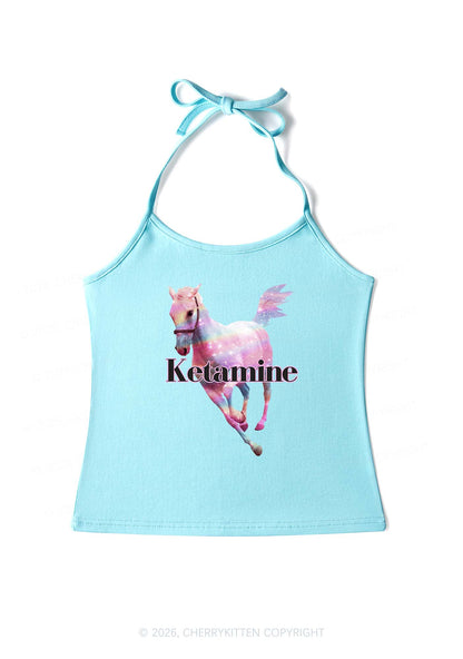 Pink Horse Y2K Halter Neck Cami Cherrykitten