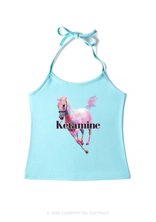 Pink Horse Y2K Halter Neck Cami Cherrykitten