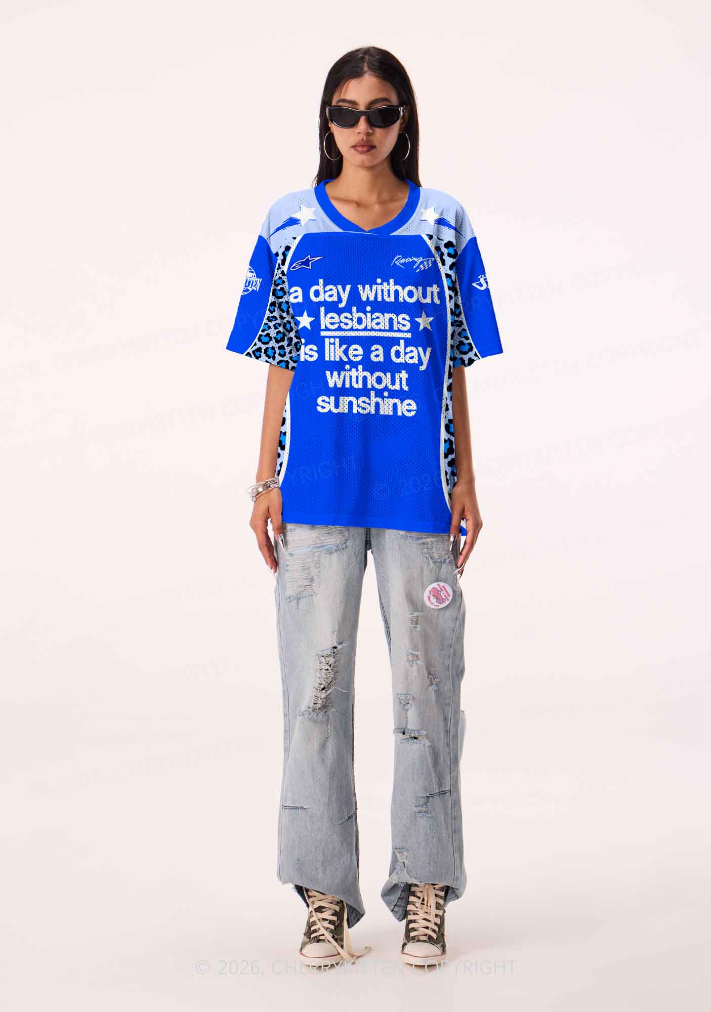A Day Without Lesbians Pride Y2K Sport Jersey Shirts Cherrykitten