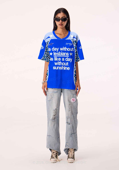 A Day Without Lesbians Pride Y2K Sport Jersey Shirts Cherrykitten