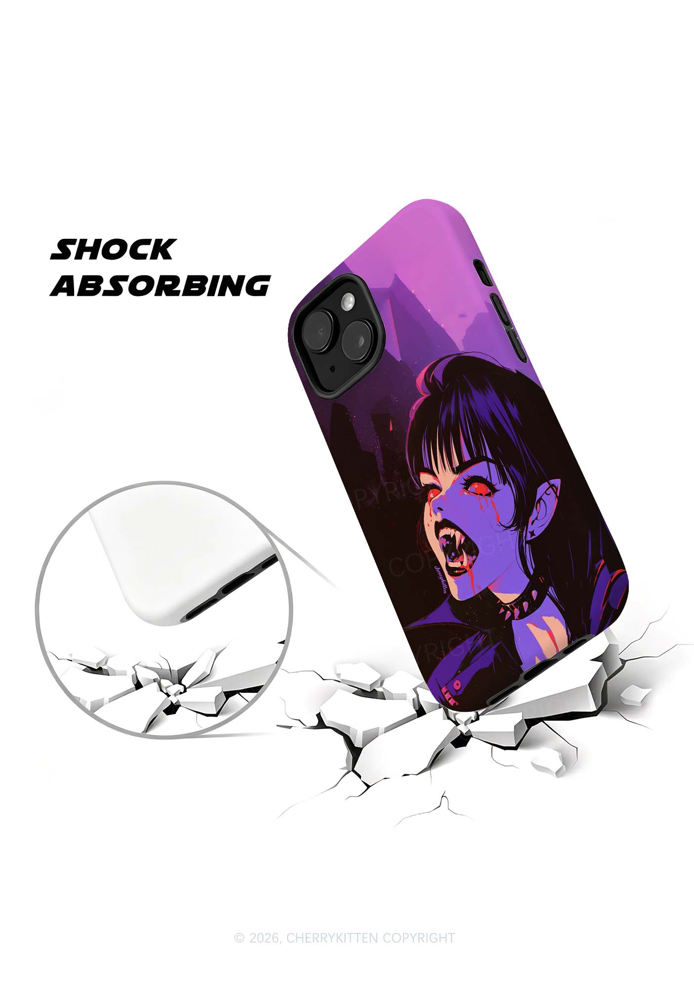 Halloween Vampire Scream Y2K Phone Case Cherrykitten