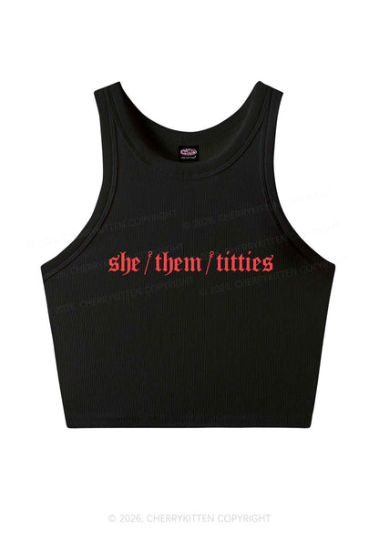 She Them Txtties Pride Y2K Crop Tank Top Cherrykitten
