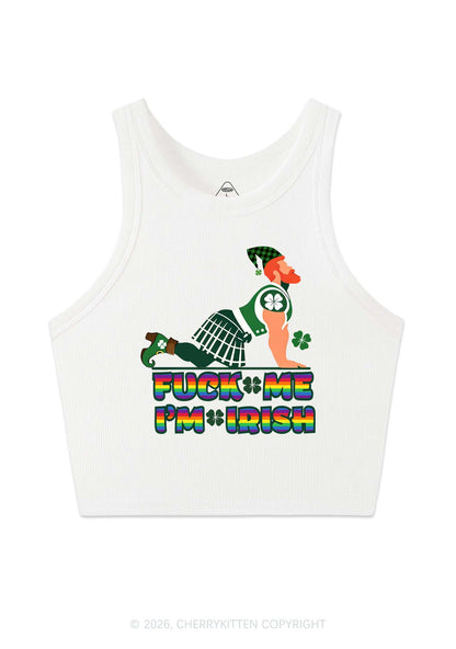 Fxxk Me Im Irish St Patricks Y2K Crop Tank Top Cherrykitten