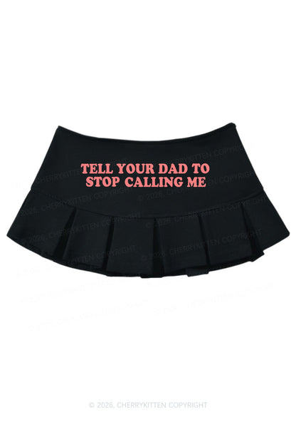 Dad Stop Calling Me Y2K Mini Pleated Skirts Cherrykitten