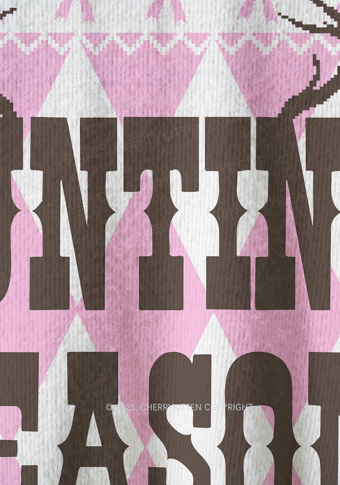 Pink Cunting Season Y2K Christmas Knit Sweatshirt Cherrykitten