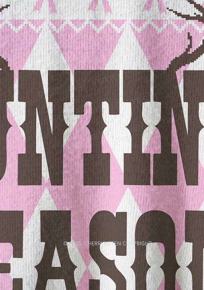 Pink Cunting Season Y2K Christmas Knit Sweatshirt Cherrykitten