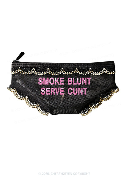 Glitter Smoke Blunt Y2K Briefs Shape Cosmetic Pouch Cherrykitten