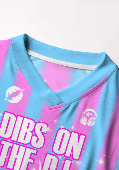 Dibs On The DJ Y2K Crop Football Jersey Shirts Cherrykitten