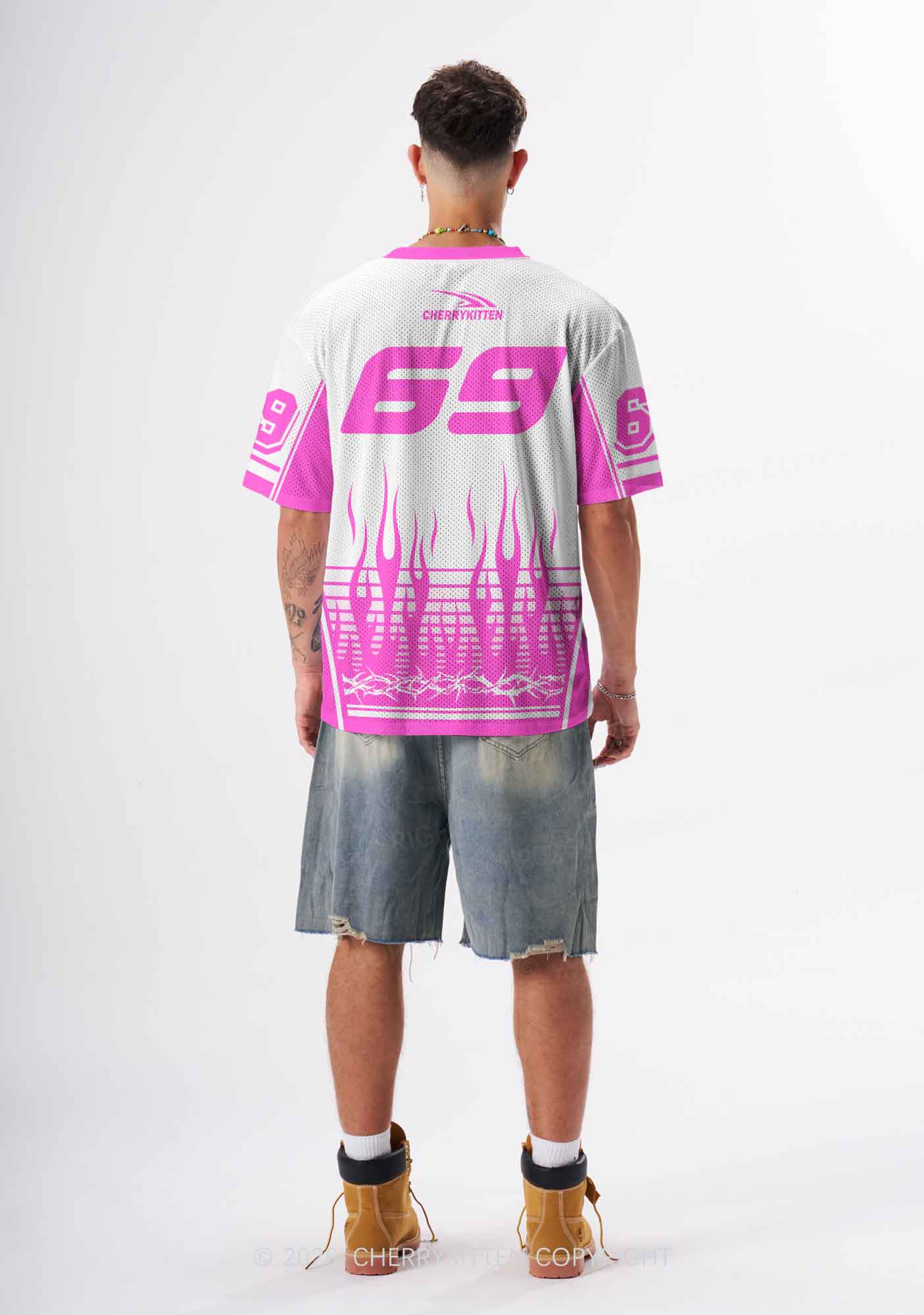Pink Flame BDSM Y2K Sport Jersey Shirts Cherrykitten