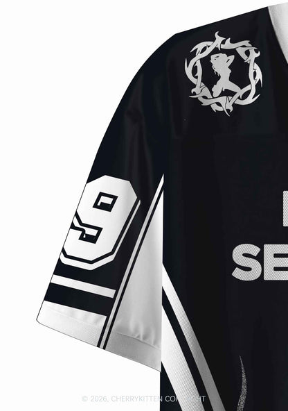 Black I Have Been Funny Y2K Crop Sport Jersey Shirts Cherrykitten