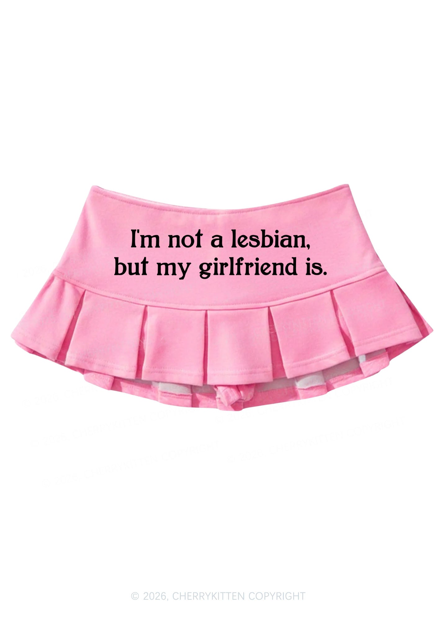 Im Not A Lesbian Pride Y2K Mini Pleated Skirts Cherrykitten