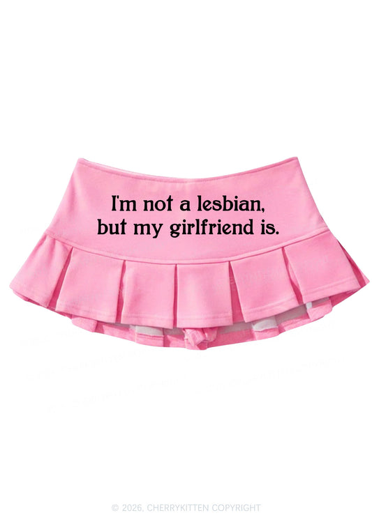 Im Not A Lesbian Pride Y2K Mini Pleated Skirts Cherrykitten