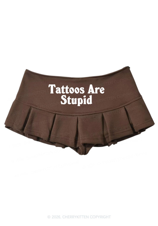 Tattoos Are Stupid Y2K Mini Pleated Skirts Cherrykitten