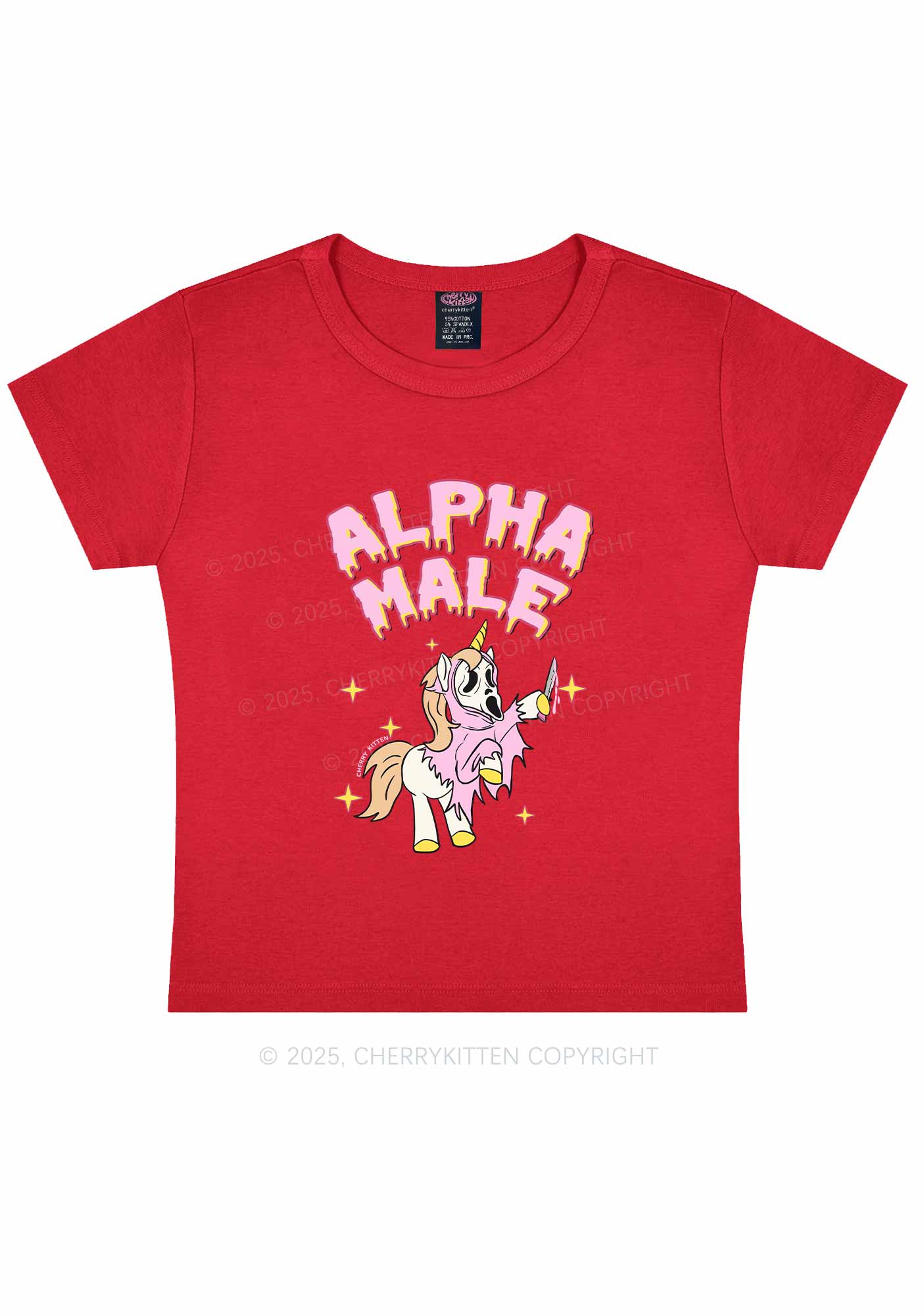Halloween Unicorn Alpha Male Y2K Baby Tee Cherrykitten