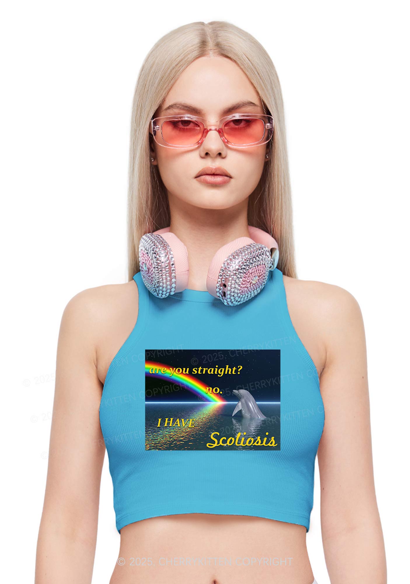 I Have Scoliosis Pride Y2K Crop Tank Top Cherrykitten
