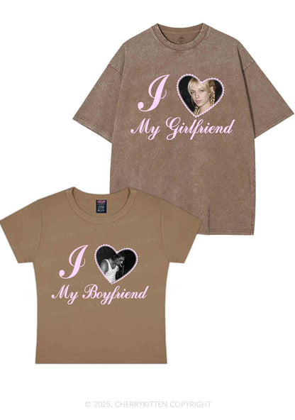 Custom Heart My BF GF Y2K Valentine's Day Couple Shirt Cherrykitten