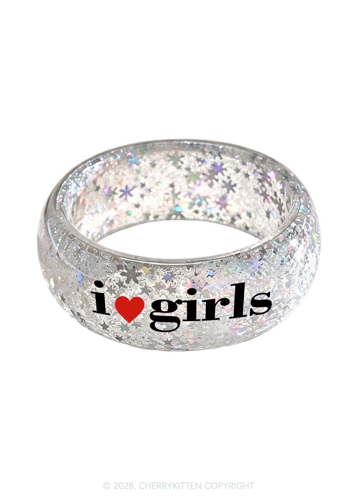 I Love Girls Pride Y2K Cuff Bangle Cherrykitten