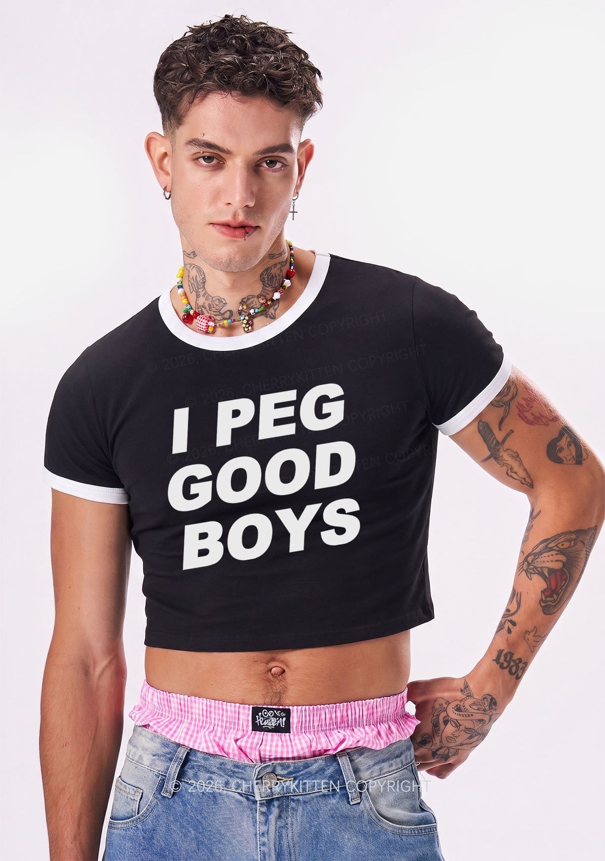 I Peg Good Boys Y2K Ringer Tee Cherrykitten