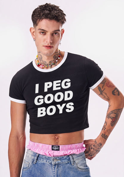 I Peg Good Boys Y2K Ringer Tee Cherrykitten