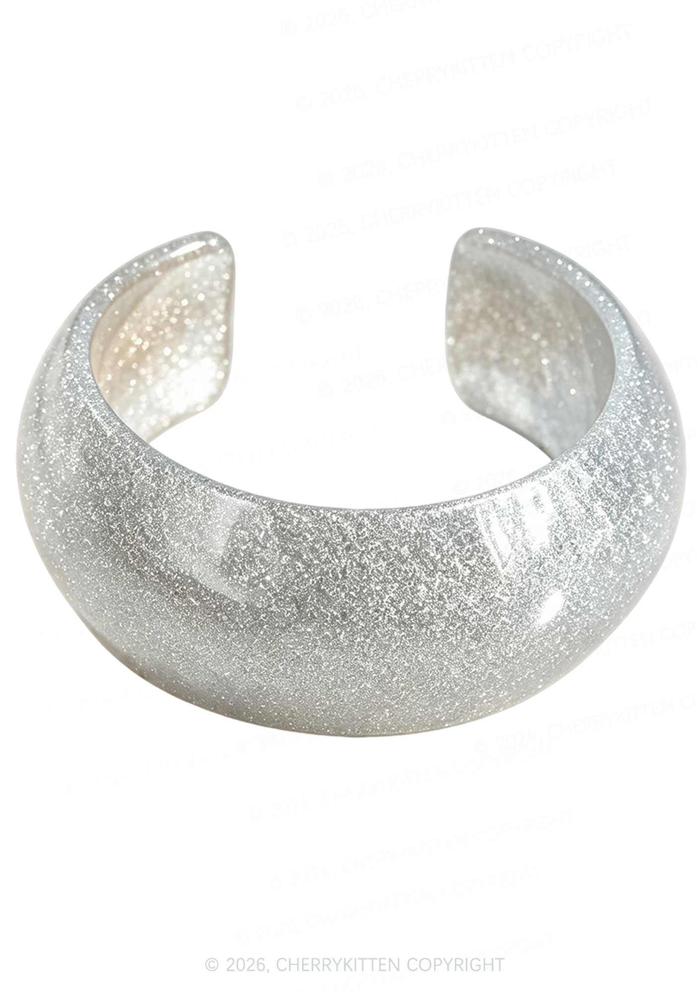 Glitter Candy Color Y2K Open Bangle Cherrykitten
