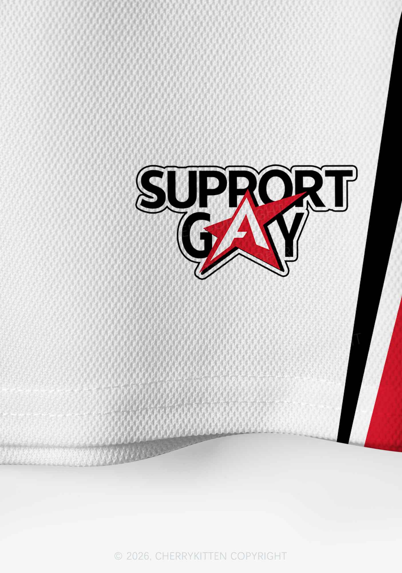 I Support Gay Rights Pride Y2K Crop Sport Jersey Shirts Cherrykitten