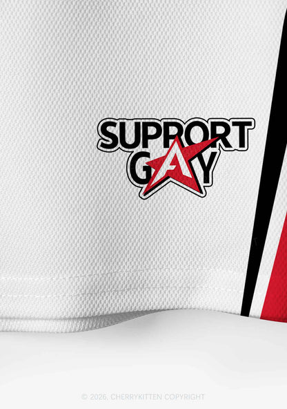 I Support Gay Rights Pride Y2K Crop Sport Jersey Shirts Cherrykitten