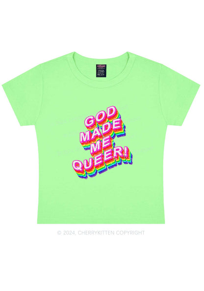 God Made Me Queer Y2K Baby Tee Cherrykitten