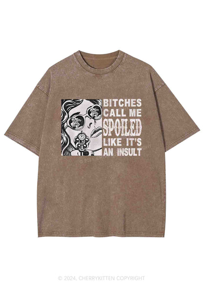 Bxxches Call Me Spoiled Y2K Washed Tee Cherrykitten