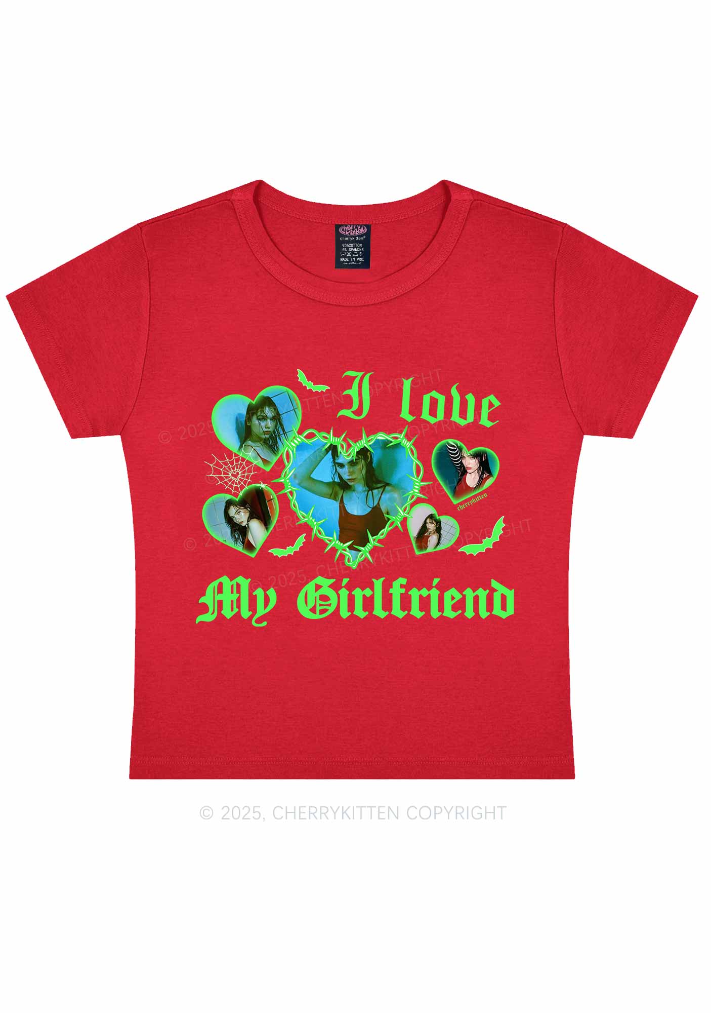 Custom Halloween Girlfriend Photos Y2K Baby Tee Cherrykitten