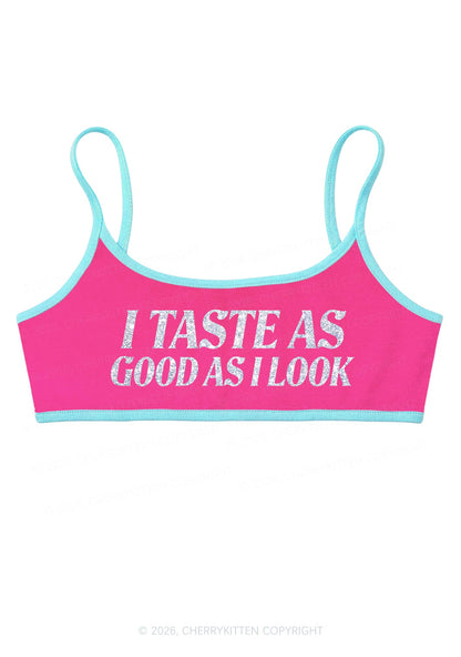 Glitter I Taste Good Y2K Super Crop Cami Cherrykitten