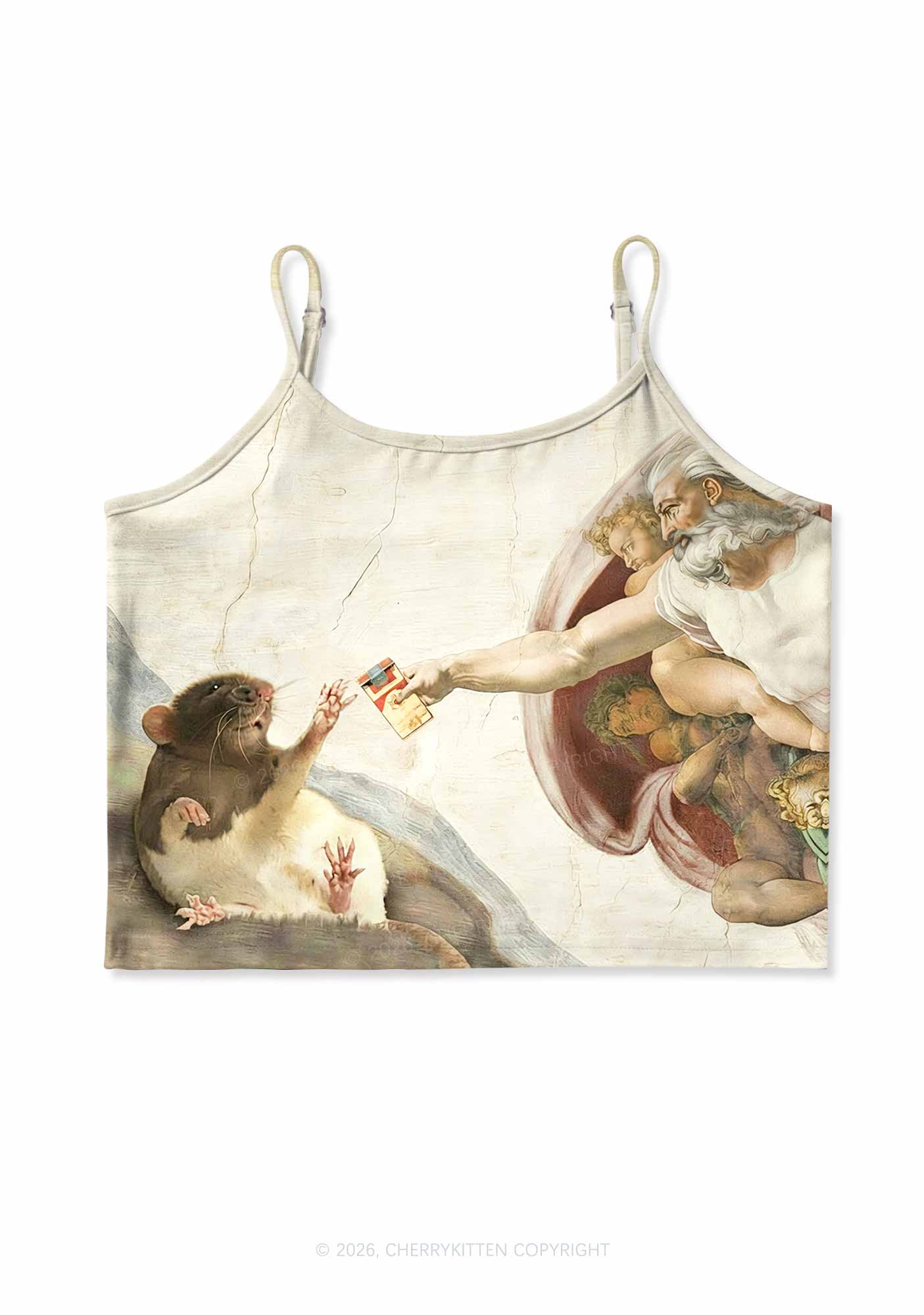 God And Rat Y2K Print Cami Crop Top Cherrykitten