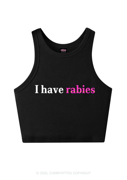 I Have Rabies Y2K Crop Tank Top Cherrykitten