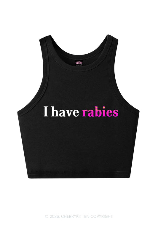 I Have Rabies Y2K Crop Tank Top Cherrykitten