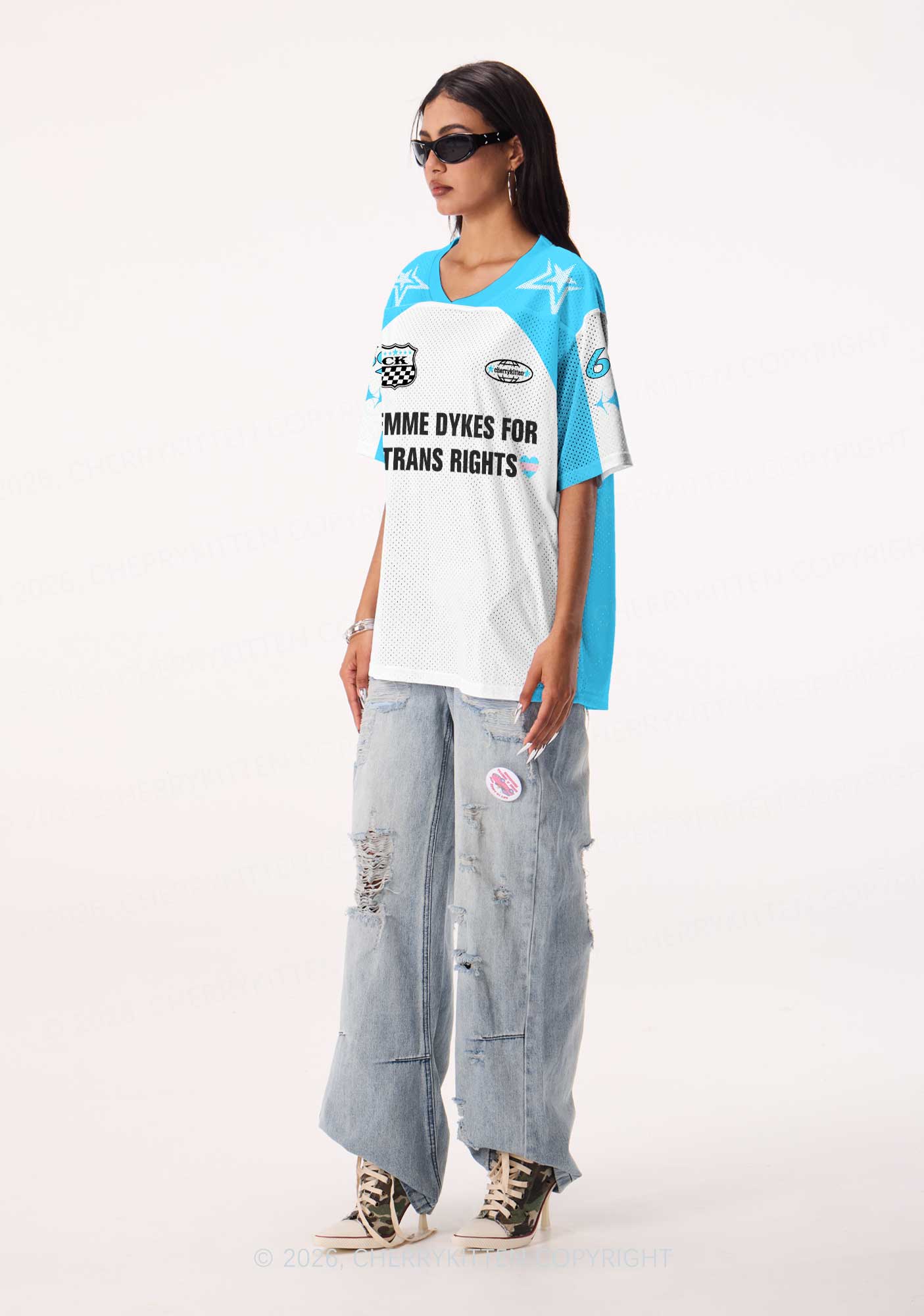 Femme Dykes For Trans Rights Pride Y2K Sport Jersey Shirts Cherrykitten