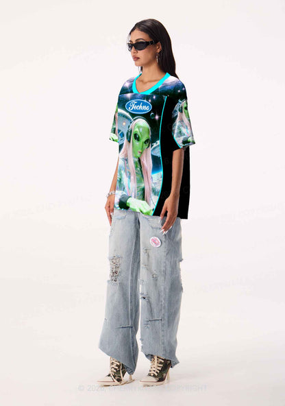 Techno Alien DJ Y2K Sport Jersey Shirts Cherrykitten